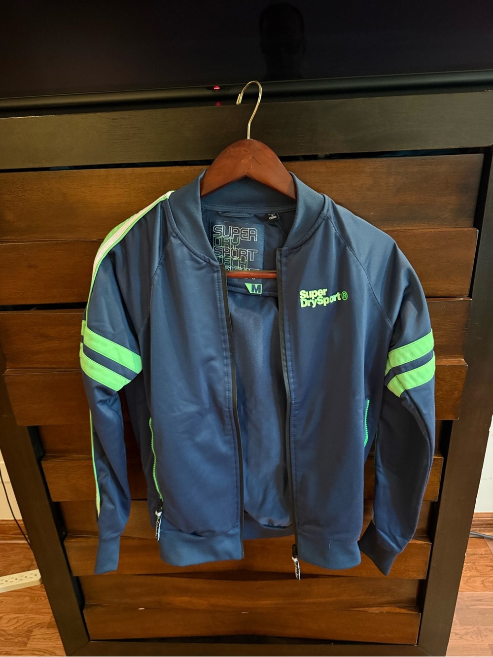 Superdry Sport Navy and Neon Green Track Jacket